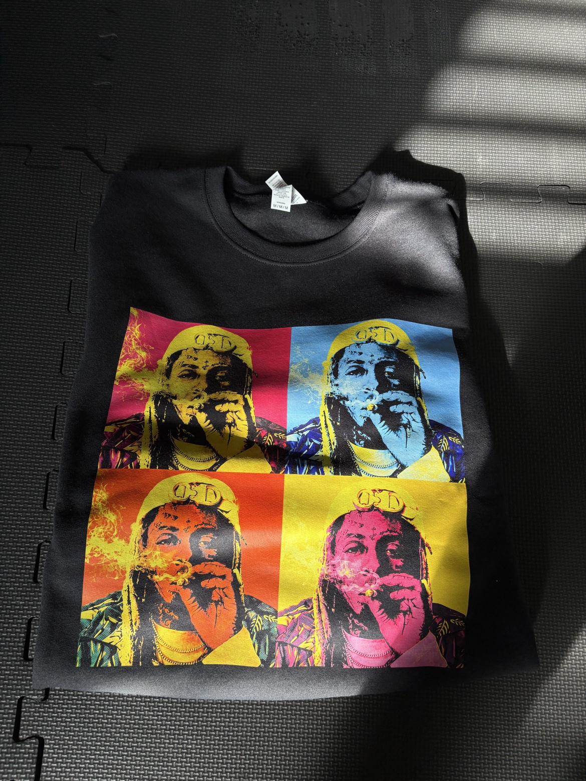 Pop Art Portrait Sweatshirt — four-panel portrait in full color